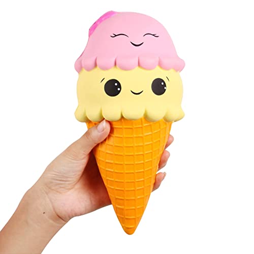 Anboor 9.1 Inches Squishies Jumbo Slow Rising Kawaii Cute Squishies Ice Cream Cone Cake Scented of Decompression Toys Stress Relief Kid's Toys