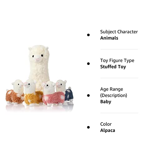 Llama Stuffed Animal with 4 Baby Llama Cute Alpaca Plush Set Kawaii Llama Gift Soft Pillow for Girl Birthday Easter Graduation Party Favor Wedding Anniversary Home Decor(Alpaca, 11 Inch, 4.7 Inch)