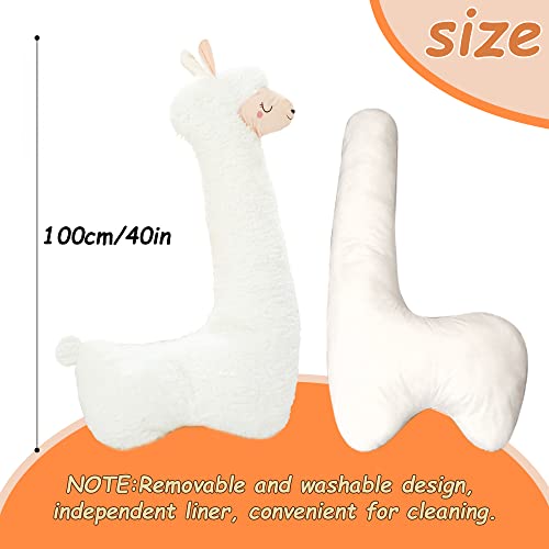 Deaboat 40" Giant Alpaca Plush Pillow Llama Stuffed Animal Toys Llama Long Body Plushie Home Decor for Girls Kids Adults