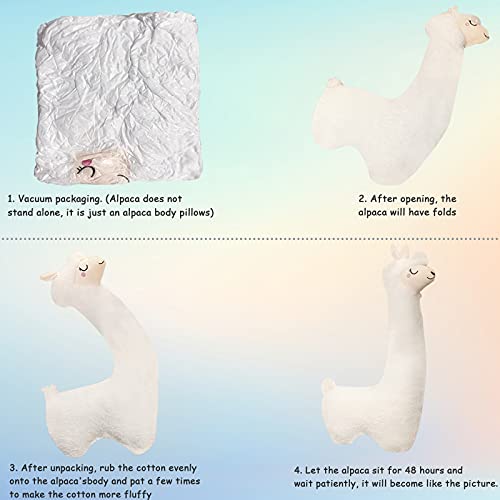 Deaboat 40" Giant Alpaca Plush Pillow Llama Stuffed Animal Toys Llama Long Body Plushie Home Decor for Girls Kids Adults