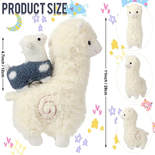 Llama Stuffed Animal with 4 Baby Llama Cute Alpaca Plush Set Kawaii Llama Gift Soft Pillow for Girl Birthday Easter Graduation Party Favor Wedding Anniversary Home Decor(Alpaca, 11 Inch, 4.7 Inch)