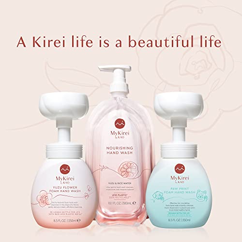 MyKirei by KAO Paw Print Foam Hand Wash Soap, Nourishing, Paraben Free, Cruelty Free and Vegan Friendly, Sustainable Bottle, 8.5 oz. Pump