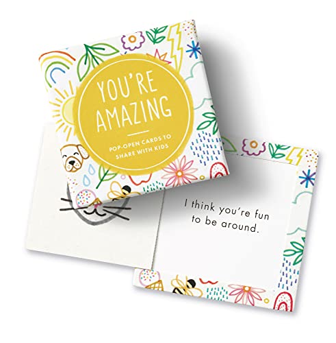 Compendium ThoughtFulls for Kids – 3-Pack of You're Amazing, You Can Do It, You're Incredible – 90 Pop-Open Cards to Share with Kids, Each with a Different Inspiring Message Inside