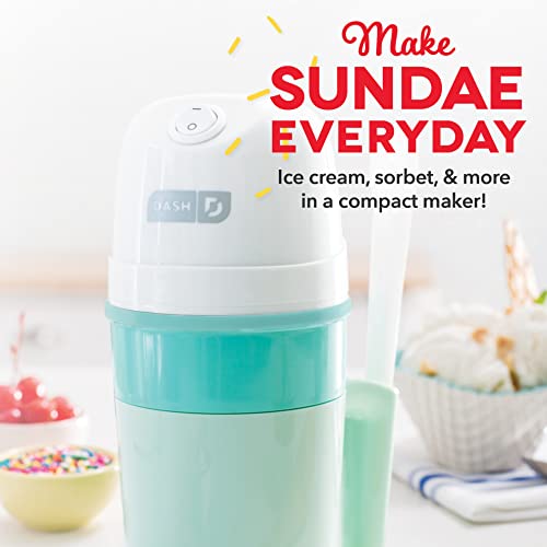 DASH My Pint Electric Ice Cream Maker Machine for Gelato, Sorbet + Frozen Yogurt with Mixing Spoon & Recipe Book (Organic, Sugar Free, Flavored Healthy Snacks + Dessert for Kids & Adults) 0.4qt - Aqua