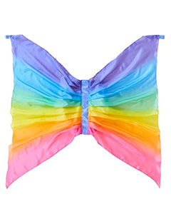 Sarah's Silks Rainbow Fairy Wings | Butterfly Costume for Kids, Real Natural Silk Montessori Waldorf Toys Dress Up for Pretend Play | Hand Dyed Toy for Girls and Boys Ages 3-8