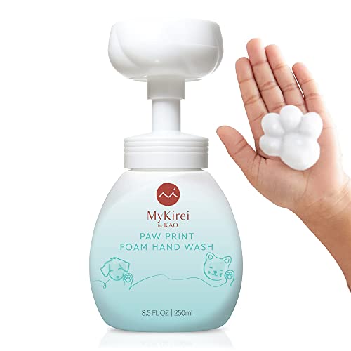 MyKirei by KAO Paw Print Foam Hand Wash Soap, Nourishing, Paraben Free, Cruelty Free and Vegan Friendly, Sustainable Bottle, 8.5 oz. Pump