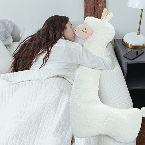 Deaboat 40" Giant Alpaca Plush Pillow Llama Stuffed Animal Toys Llama Long Body Plushie Home Decor for Girls Kids Adults