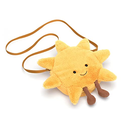 Jellycat Amuseable Sun Plush Bag Crossbody Purse with Zip Top Gifts for Kids Girls Tweens and Teens