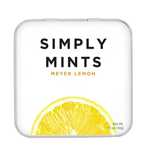 Simply Mints | Meyer Lemon Breath Mints | Pack of Six (180 Pieces Total) | Zesty Lemon, Vegan, Non Gmo, Nothing Artificial