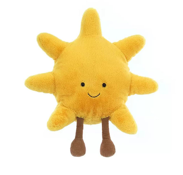 EASELR 14" Sun Plush Toy Cute Smile Yellow Funny Sun Sunshine Stuffed Animals Pillow Sun Shape Soft Plushie for Gifts for Kids Birthday (Sun)