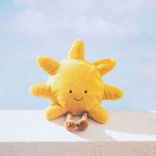 EASELR 14" Sun Plush Toy Cute Smile Yellow Funny Sun Sunshine Stuffed Animals Pillow Sun Shape Soft Plushie for Gifts for Kids Birthday (Sun)