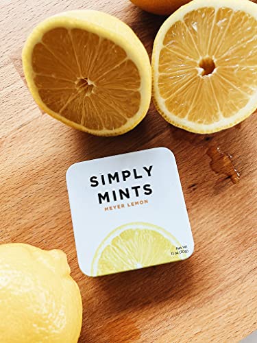 Simply Mints | Meyer Lemon Breath Mints | Pack of Six (180 Pieces Total) | Zesty Lemon, Vegan, Non Gmo, Nothing Artificial