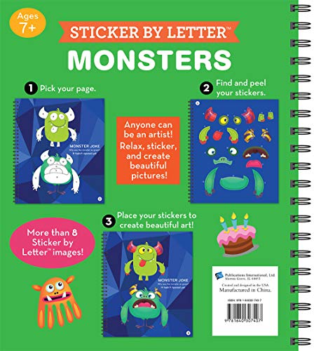 Brain Games - Sticker by Letter: Monsters (Sticker Puzzles - Kids Activity Book)