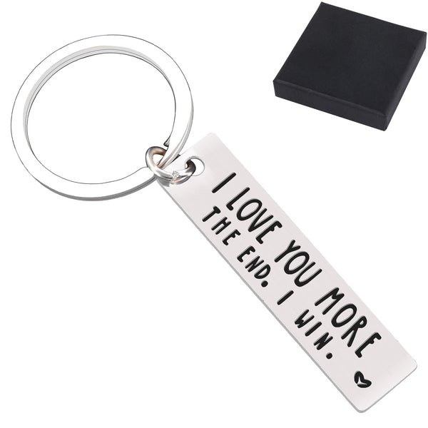 PLwelth Couple Keychain I Love You More Keychain for Boyfriend Girlfriend Valentine’s Day Gifts Couple Gifts for His and Her Christmas Anniversary Birthday Gifts for Soulmates Best Friends