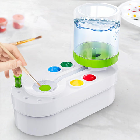 Brush Rinser Water Paint Cleaner: 2023 NIUCOO Paint Brush Rinser Dispenser Multifunctional Water Recycling Rinse Automatic Paintbrush Cleaner for Acrylic Watercolor Water-Based Paints