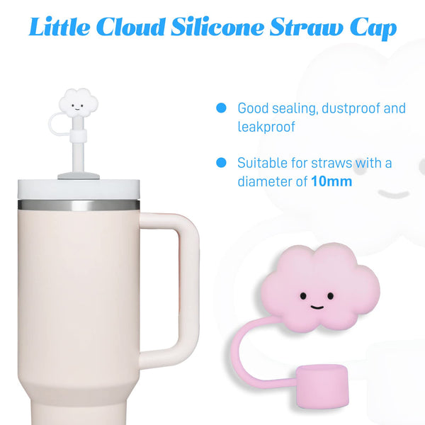 3 Pack Compatible with Stanley 30&40 Oz Tumbler, 10mm Cloud Shape Straw Covers Cover, Cute Silicone Cloud Straw Covers, Straw Protectors, Soft Silicone for 10mm Straws