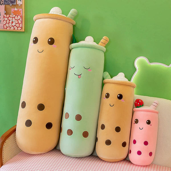 Rexinc Boba Plush 36-Inch Large/Jumbo Kawaii Plushies Bubble Tea Giant Cute Squishy Long Body Pillow Cartoon Soft Stuffed Toy Gift for Kids