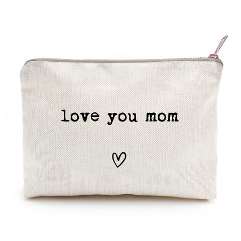 Love You Mom, Mom Gift, Makeup Bag, Best Mom Ever, Mom Gift From Daughter, Best Mom Ever Bag, Cosmetic Bag, Makeup Organizer, Bag Gift (love you mom)