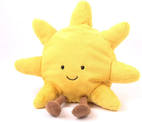 EASELR 14" Sun Plush Toy Cute Smile Yellow Funny Sun Sunshine Stuffed Animals Pillow Sun Shape Soft Plushie for Gifts for Kids Birthday (Sun)