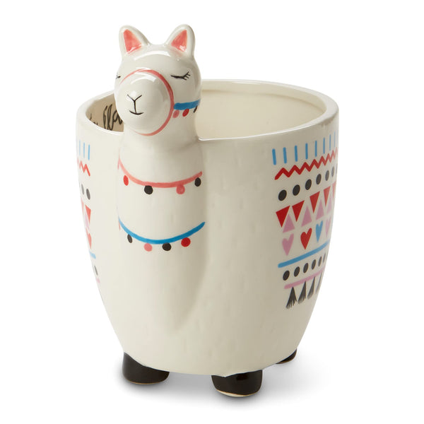 VOTUM Animal-Shaped Llama Coffee Mug, 18.6 fl. oz. - Handmade, Adorable Tea Cup with Llama Head, Hooves, Printed Como Te Llama Writing - Premium Ceramic Gifts for Women & Men