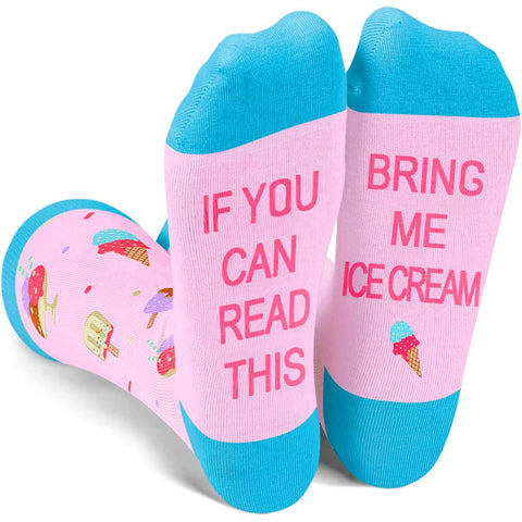 sockfun Funny Ice Cream Socks Women Teen Girl, Novelty Ice Cream Gifts, Bring Me Ice Cream Socks, Pink