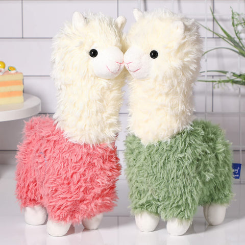 Chalyna 2 Pieces 10 Inches Llama Stuffed Animal Llama Plush Alpaca Stuffed Llama Alpaca Plush for Girls Baby Easter Graduation Birthday Gifts Summer Wedding Party Decorations(Green, Pink)