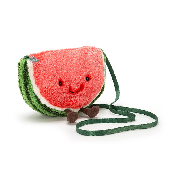 Jellycat Amuseable Watermelon Plush Bag Crossbody Purse with Zip Top Gifts for Kids Girls Tweens and Teens