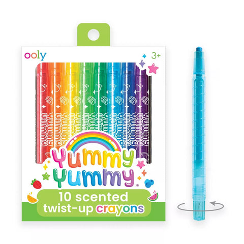 Ooly, Yummy Yummy, Scented Twist Up Crayons, Easy to Use - Set of 10