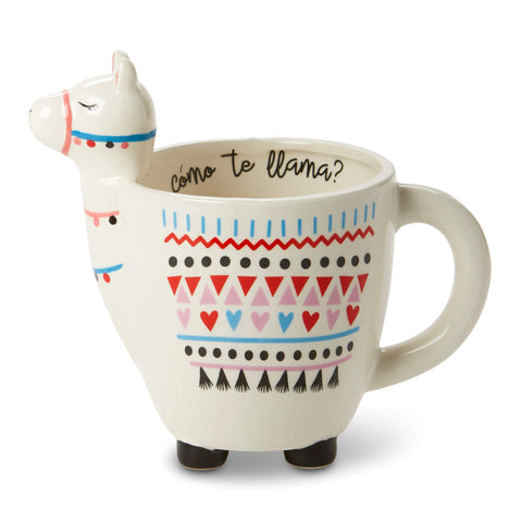 VOTUM Animal-Shaped Llama Coffee Mug, 18.6 fl. oz. - Handmade, Adorable Tea Cup with Llama Head, Hooves, Printed Como Te Llama Writing - Premium Ceramic Gifts for Women & Men