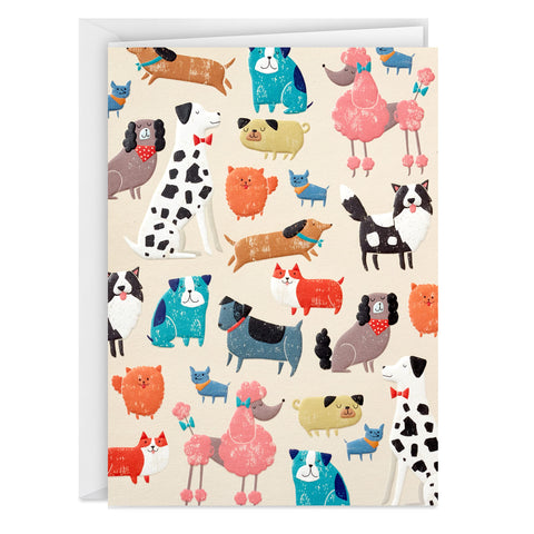 Hallmark Blank Cards, Colorful Dogs (20 Cards with Envelopes)