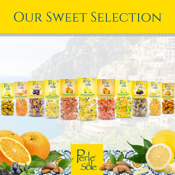 Perle di Sole Italian Lemon Drops Hard Candy Individually Wrapped (7.05 oz) Made with Essential Oils of Lemons from the Amalfi Coast - Italian Gifts From Italy