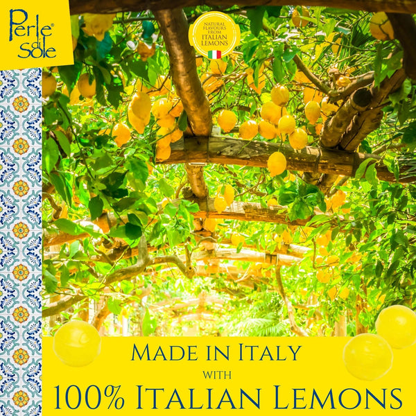 Perle di Sole Italian Lemon Drops Hard Candy Individually Wrapped (7.05 oz) Made with Essential Oils of Lemons from the Amalfi Coast - Italian Gifts From Italy